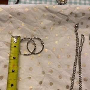 Silver earrings with blue and purple stones